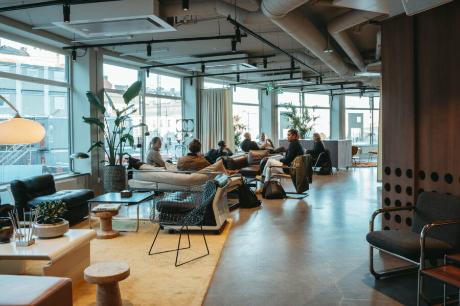 Seating areas along panoramic windows